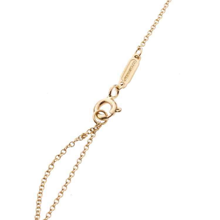 Pre Owned Tiffany & Co. Tiffany T Smile 18k Yellow Gold Mini Pendant Necklace 