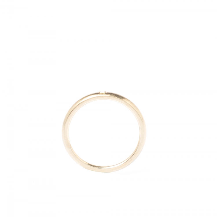 مملوكة مسبقًا Tiffany & Co Elsa Perreti Diamond 18k Yellow Gold Band Ring Size 54.5