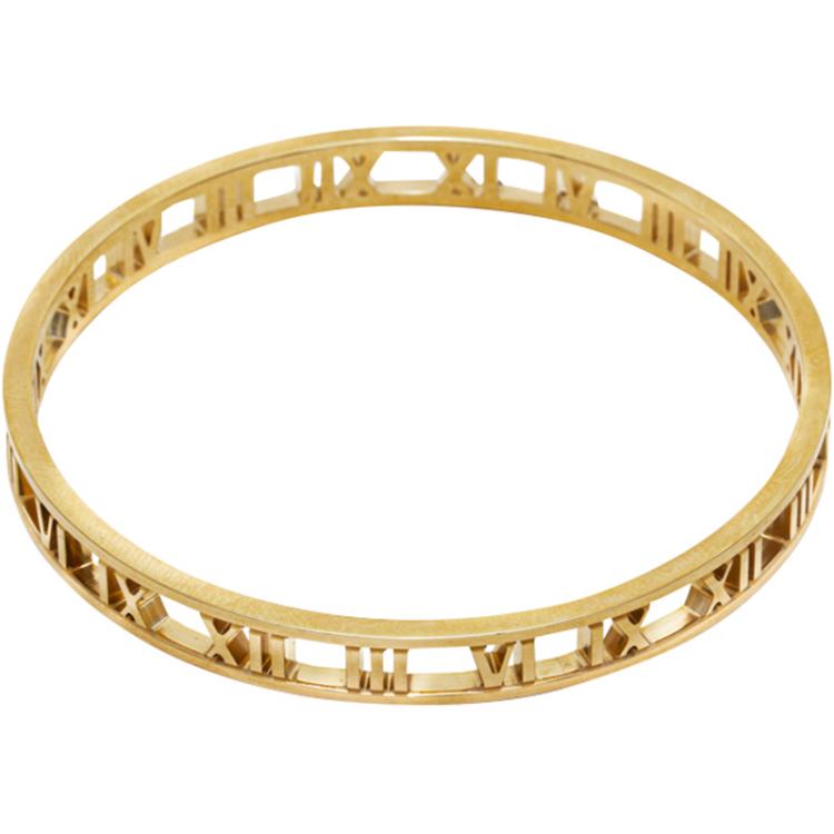 Pre Owned Tiffany & Co 18K Rose Gold Atlas  Bangle Bracelet Size 17