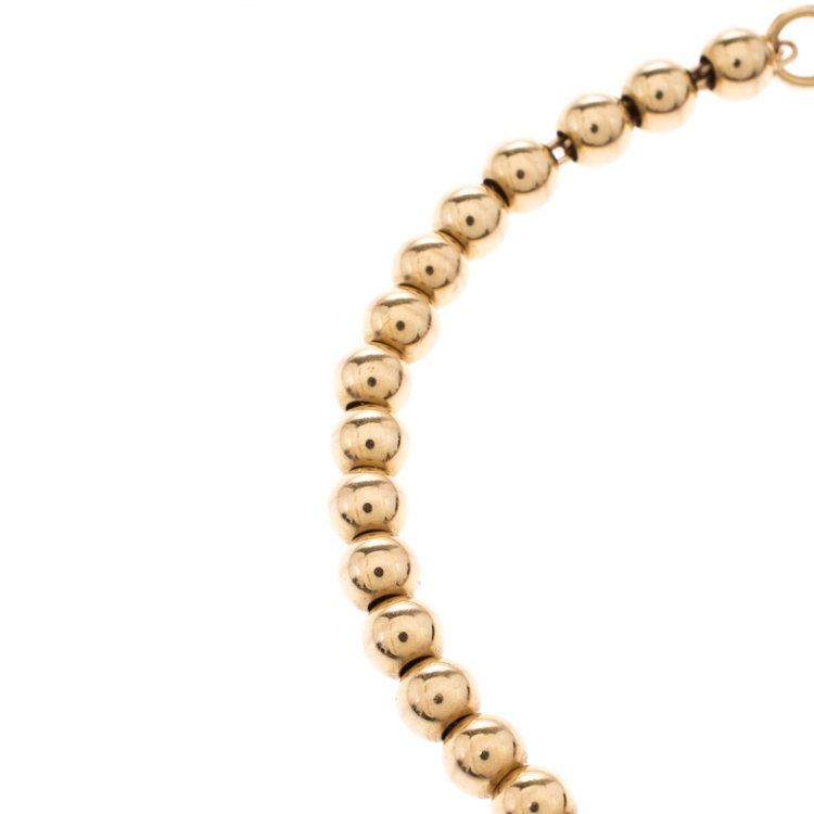 Pre Owned Tiffany & Co. Return to Tiffany 18k Rose Gold Beaded Charm Bracelet