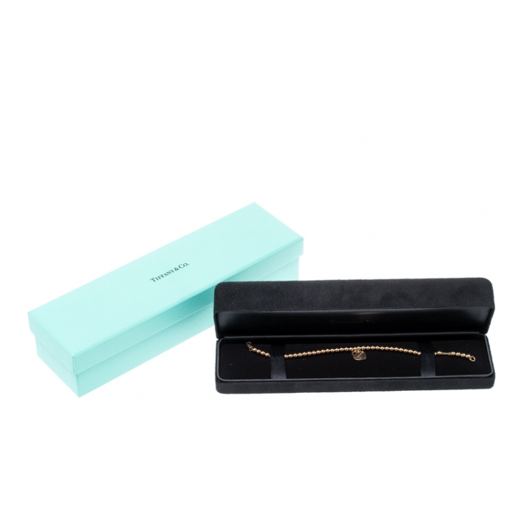 Pre Owned Tiffany & Co. Return to Tiffany 18k Rose Gold Beaded Charm Bracelet