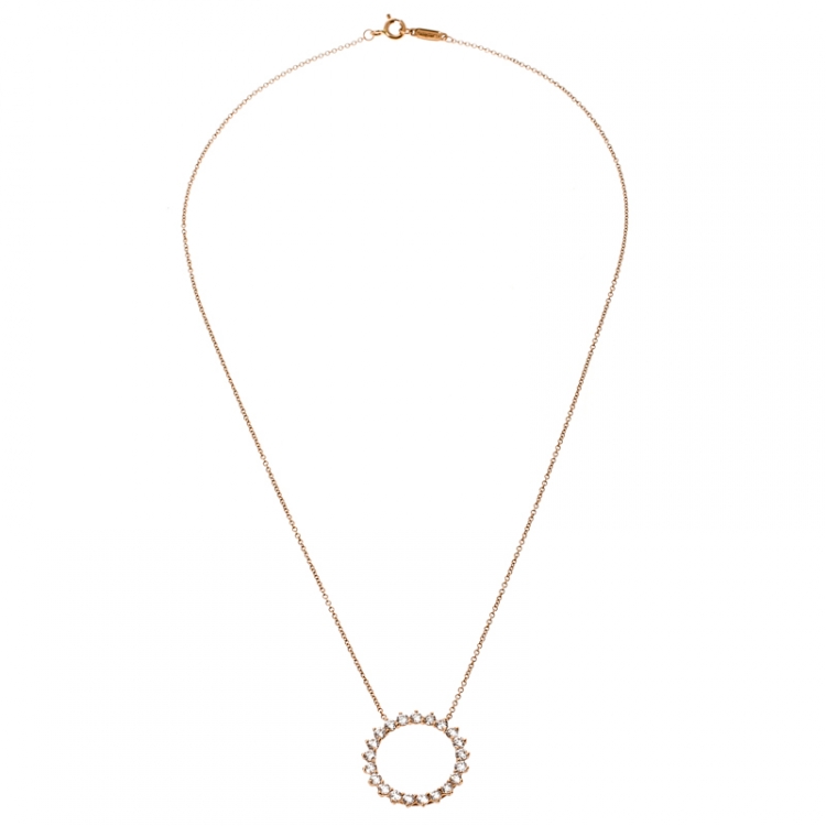 Tiffany T diamond and black onyx circle pendant in 18k rose gold. | Tiffany  & Co.