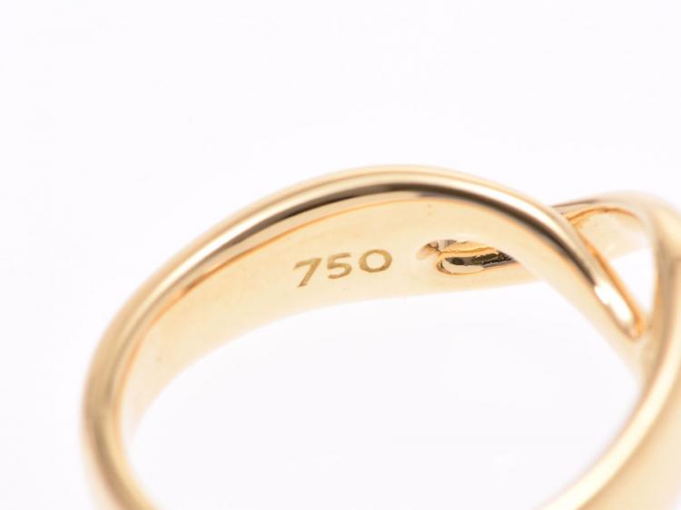 Pre Owned Tiffany & Co 18K Yellow Gold Infinity Ring Size 50