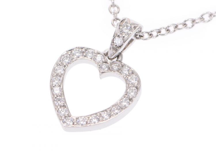 Pre Owned Tiffany & Co. Platinum and Diamond Tiffany Hearts Pendant Necklace