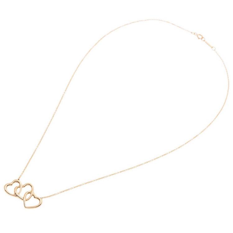 Pre Owned Tiffany & Co. 18K Yellow Triple Heart Necklace
