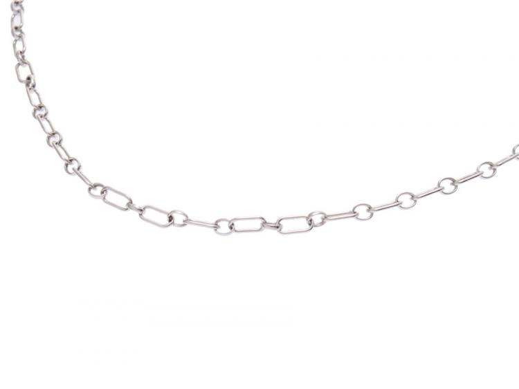 Pre Owned Tiffany & Co. 18K White Gold Chain Necklace 