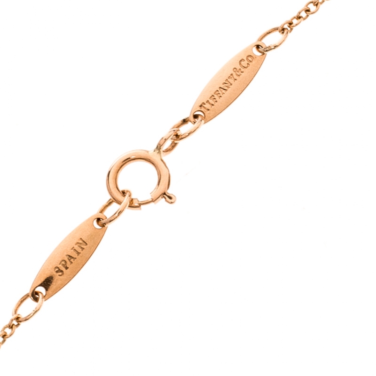 Pre Owned Tiffany & Co. Elsa Peretti Diamonds by the Yard 18k Rose Gold Necklace