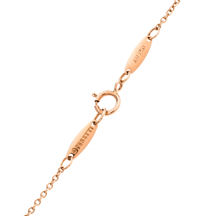 Pre Owned Tiffany & Co. Elsa Peretti Diamonds by the Yard 18k Rose Gold Necklace