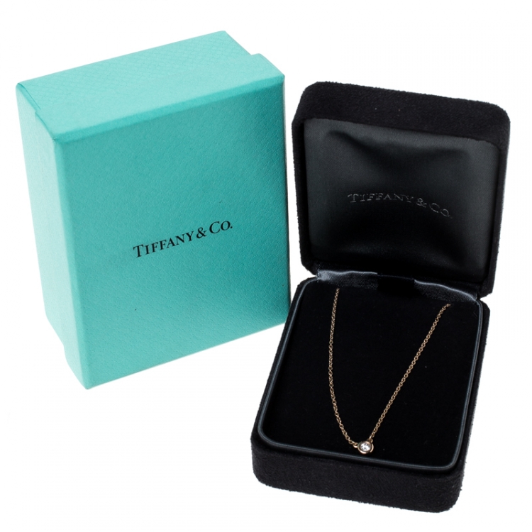 Pre Owned Tiffany & Co. Elsa Peretti Diamonds by the Yard 18k Rose Gold Necklace