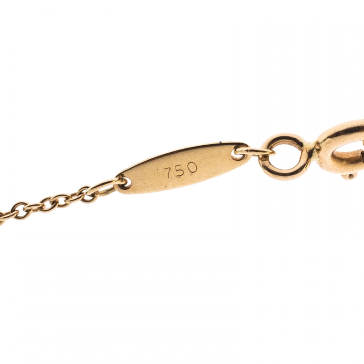 Pre Owned Tiffany & Co. Diamond By The Yard 18K Yellow Gold Pendant Necklace