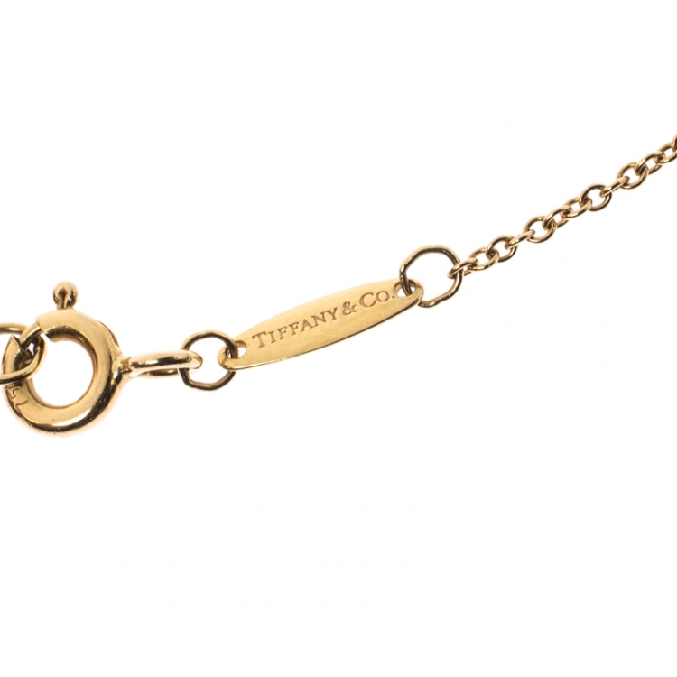 Pre Owned Tiffany & Co. Diamond By The Yard 18K Yellow Gold Pendant Necklace