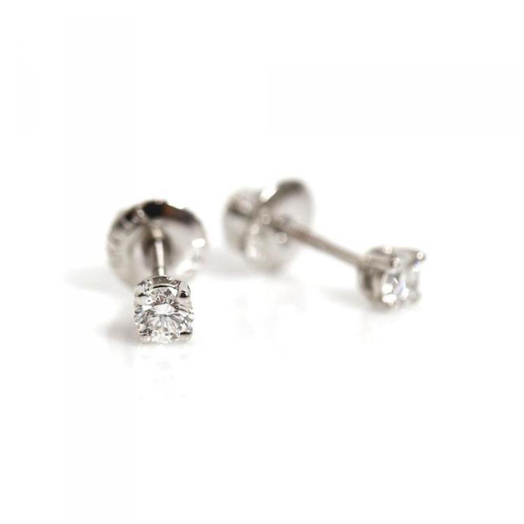 Pre Owned Tiffany & Co Diamond Platinum Stud Earrings 