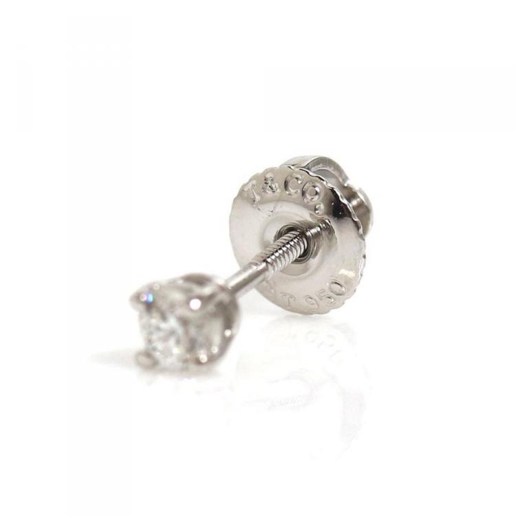 Pre Owned Tiffany & Co Diamond Platinum Stud Earrings 
