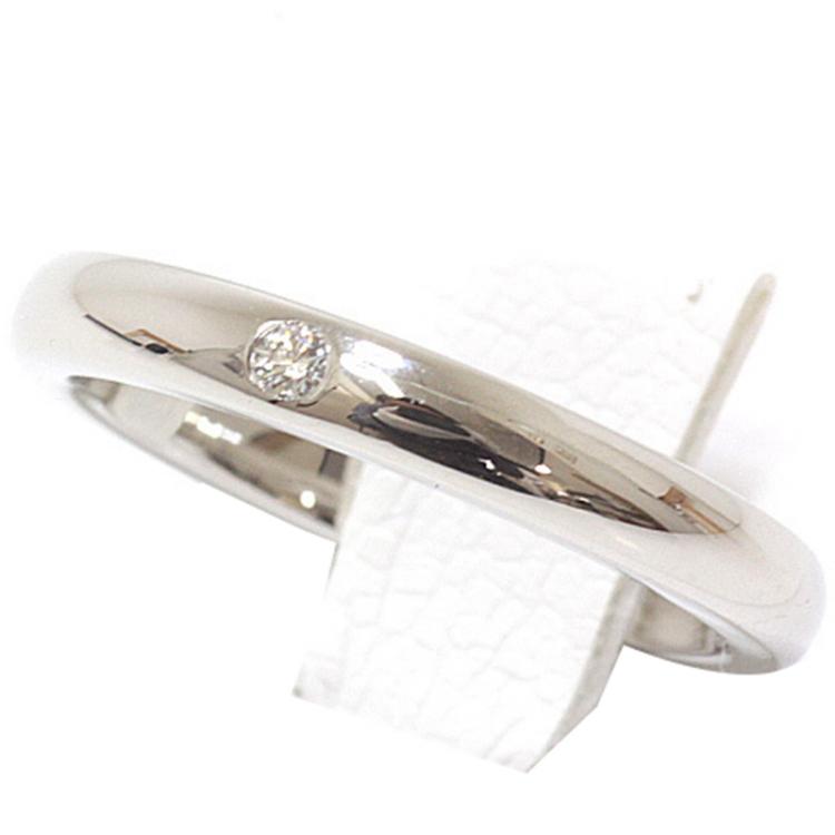 Pre Owned Tiffany & Co. Elsa Peretti Diamond Platinum Band Ring Size 49