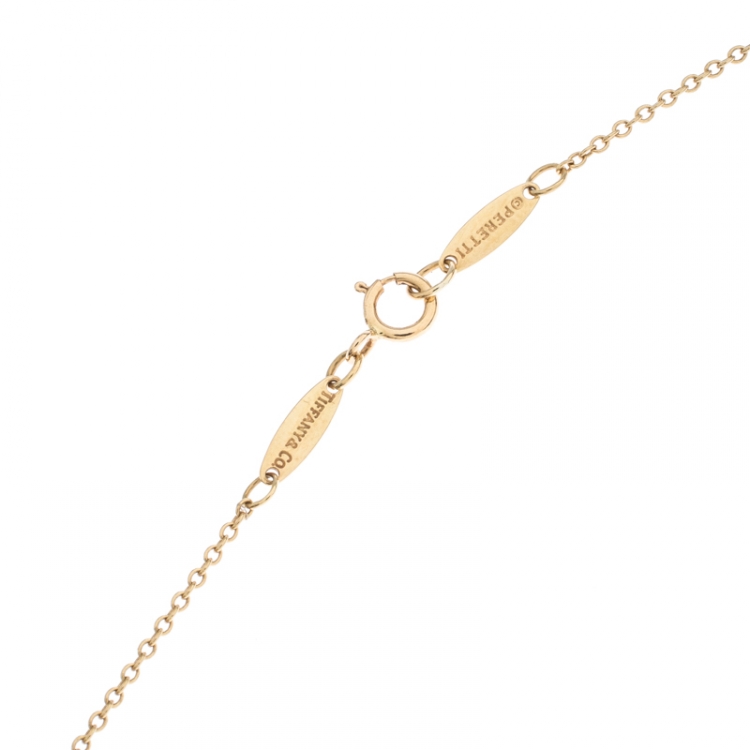 Pre Owned Tiffany & Co. 18K Yellow Gold Bean Pendant Necklace