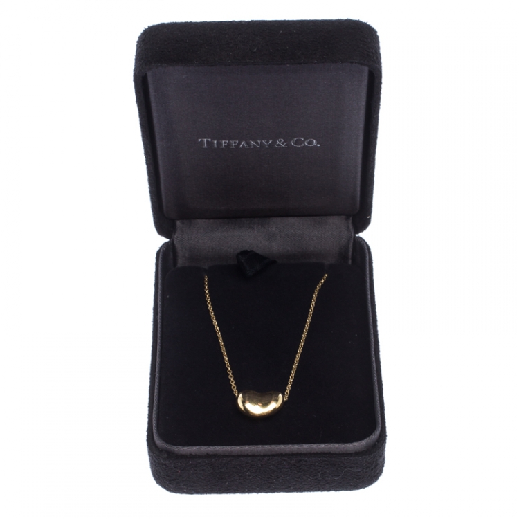 Pre Owned Tiffany & Co. 18K Yellow Gold Bean Pendant Necklace