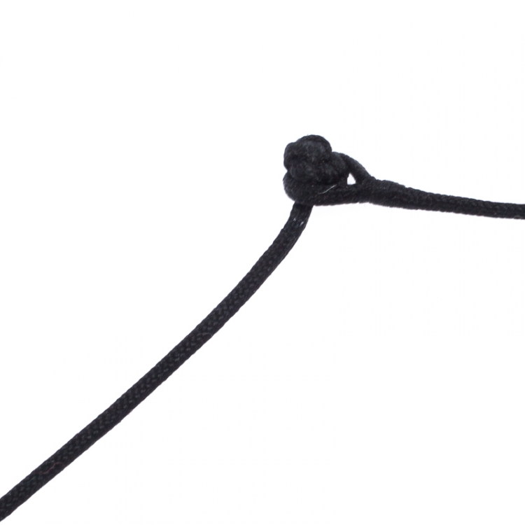 Pre Owned Tiffany & Co. Open Heart 18K Yellow Gold Black Cord Pendant Necklace