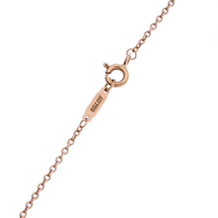 Pre Owned Tiffany & Co. Daisy Key Diamond 18K Rose Gold Long Pendant Necklace