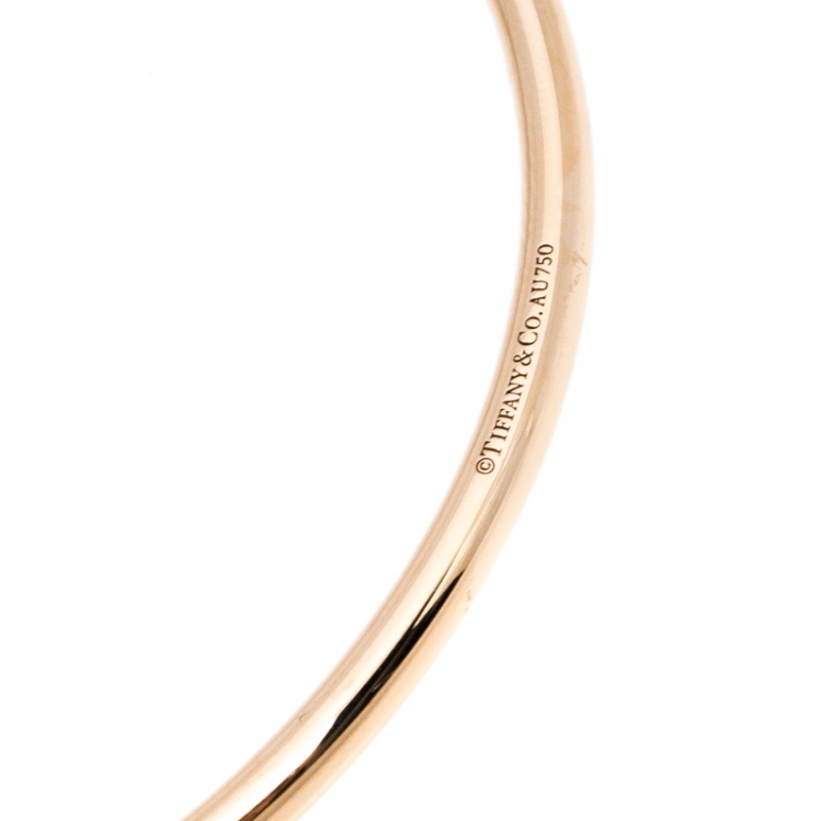 Pre Owned Tiffany & Co. HardWear Cultured Pearl 18K Rose Gold Ball Bypass Bracelet 