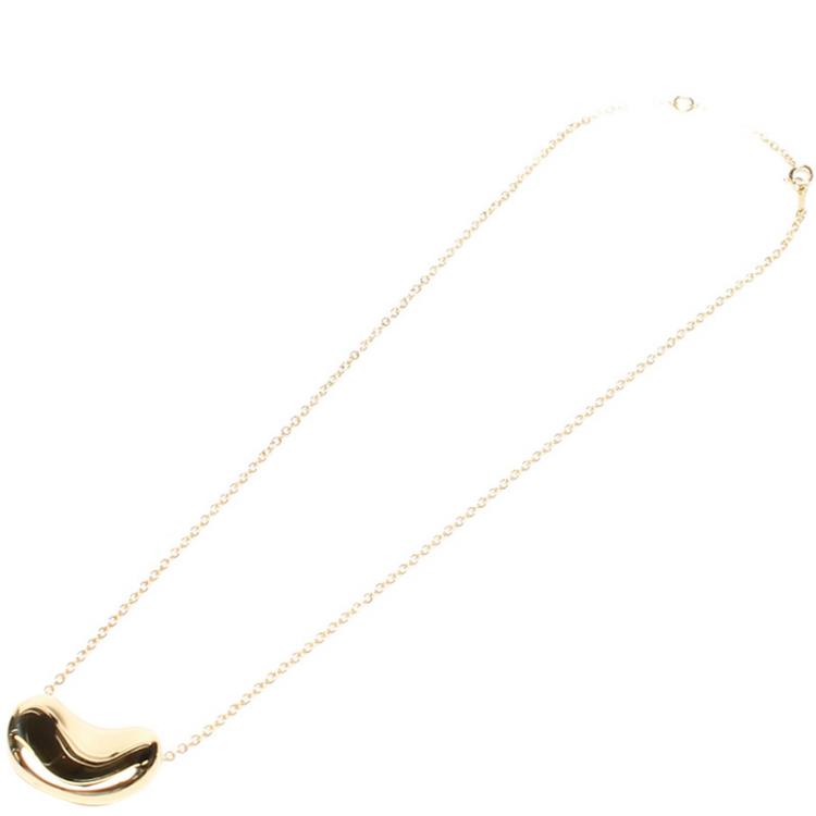 Pre Owned Tiffany & Co. Elsa Peretti Bean 18k Yellow Gold Pendant Necklace