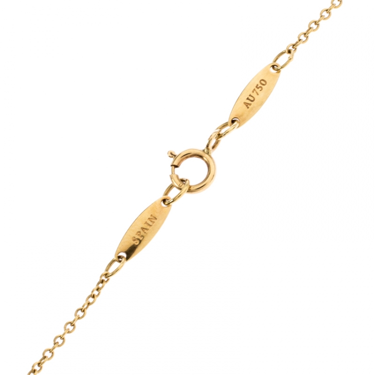 Pre Owned Tiffany & Co. Elsa Peretti Bean 18K Yellow Gold Pendant Necklace 