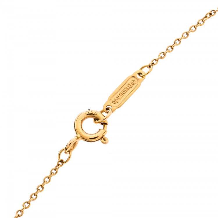 Pre Owned Tiffany & Co. Crown Key Diamond 18k Rose Gold Pendant Necklace