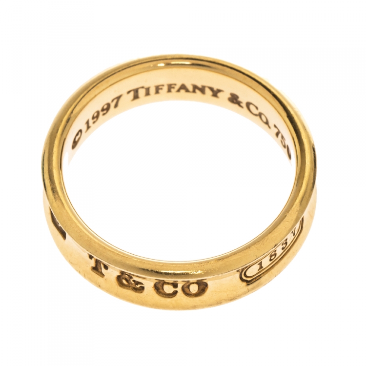 Pre Owned Tiffany & Co. Tiffany 1837 18K Yellow Gold Band Ring Size 63