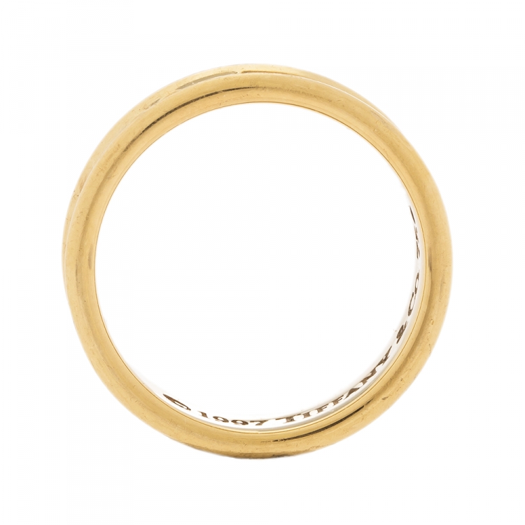Pre Owned Tiffany & Co. Tiffany 1837 18K Yellow Gold Band Ring Size 63