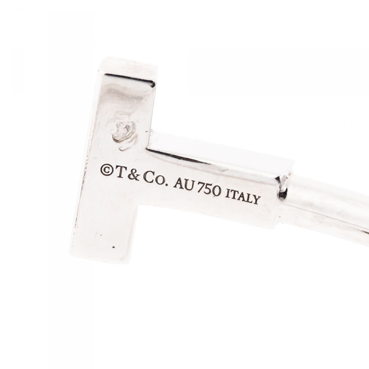 Pre Owned Tiffany & Co. T Wire Diamond 18K White Gold Bracelet