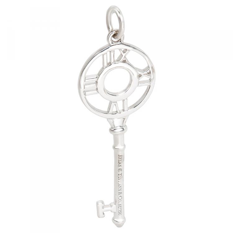 Pre Owned Tiffany & Co. Atlas 0.1 CTW Diamond 18K White Gold Pendant