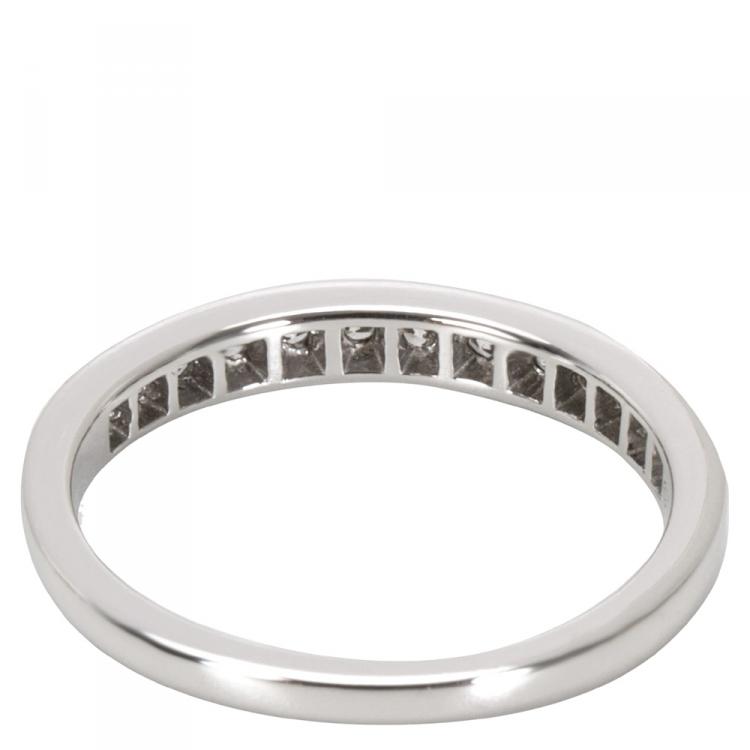 Pre Owned Tiffany & Co. 0.25 CTW Diamond Platinum Wedding Band Ring Size 51