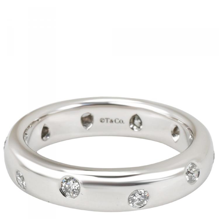 Pre Owned Tiffany & Co. Etiole 0.20 CTW Diamond Platinum Band Ring Size 48