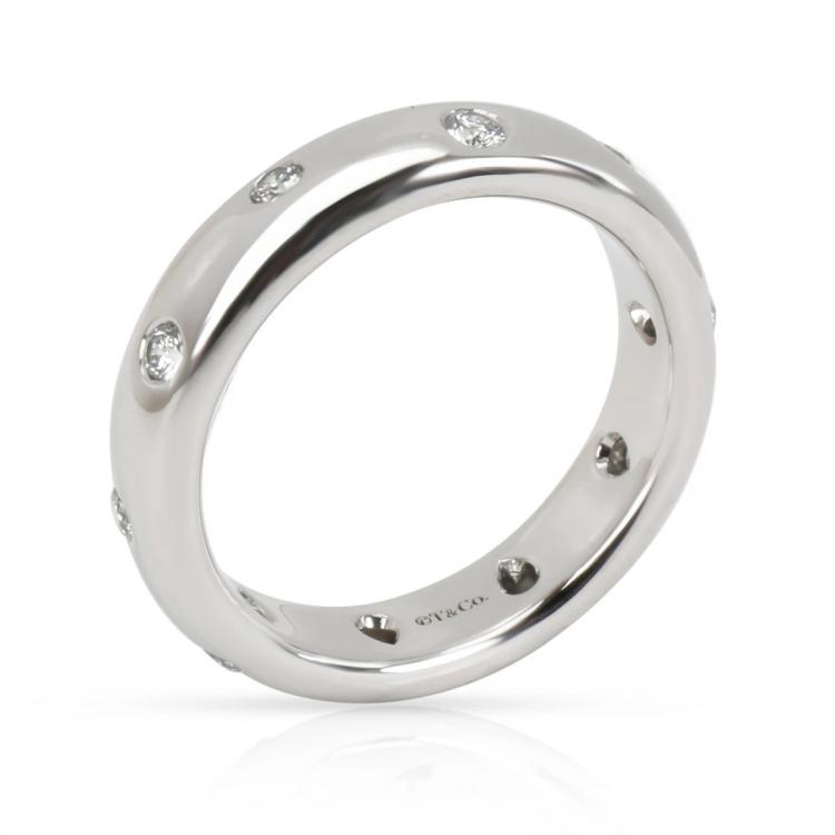 Pre Owned Tiffany & Co. Etiole 0.20 CTW Diamond Platinum Band Ring Size 48