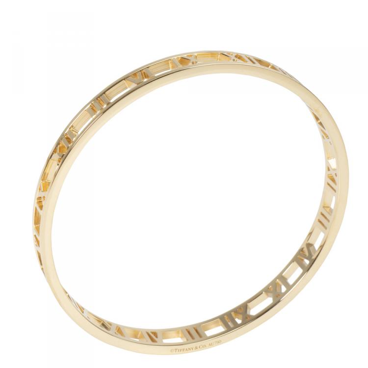 Pre Owned Tiffany & Co. Atlas 18K Yellow Gold Bangle Bracelet
