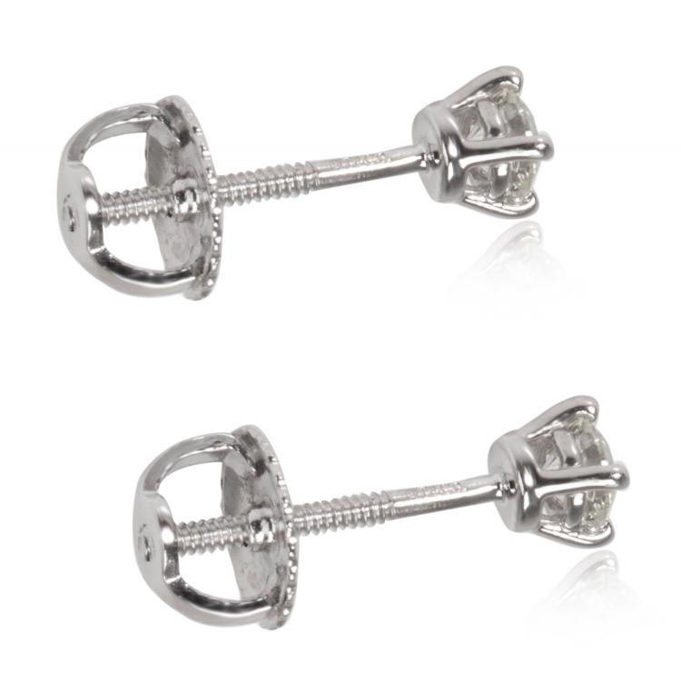 Pre Owned Tiffany & Co. 0.24 CTW Diamond Stud Platinum Earrings 