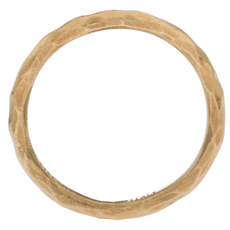 Pre Owned Tiffany & Co. Paloma Picasso Hammered 18K Yellow Gold Band Ring Size 55