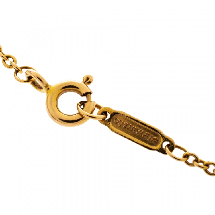 Pre Owned Tiffany & Co. Atlas Pierced Diamond 18K Rose Gold Bracelet