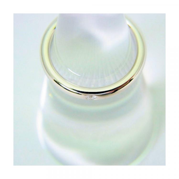 Pre Owned Tiffany & Co. Stacking Band Diamond Platinum Silver Ring Size 47