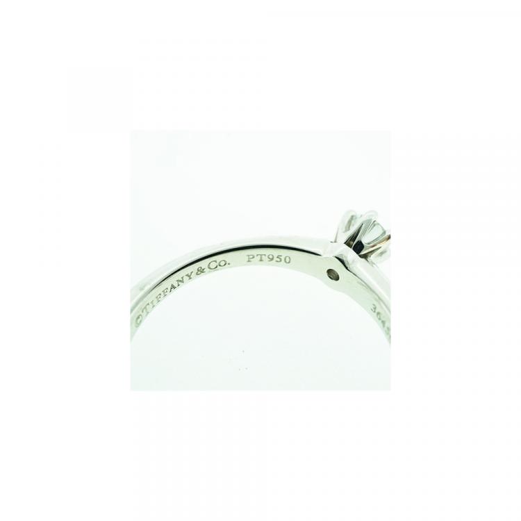 Pre Owned Tiffany & Co. Solitaire Engagement Platinum Diamond Ring Size 52