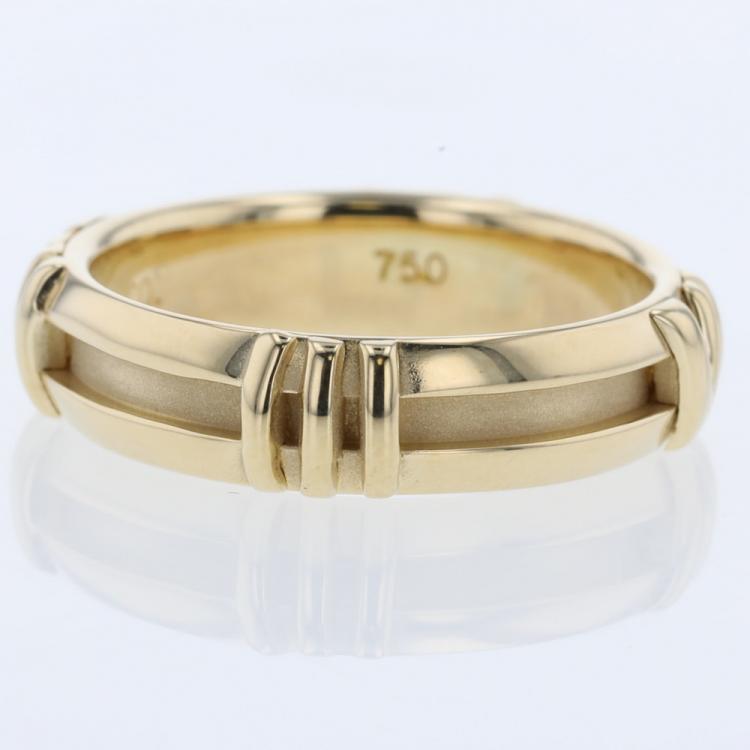 Pre Owned Tiffany & Co. Atlas Numeric 18K Yellow Gold Ring Size 49
