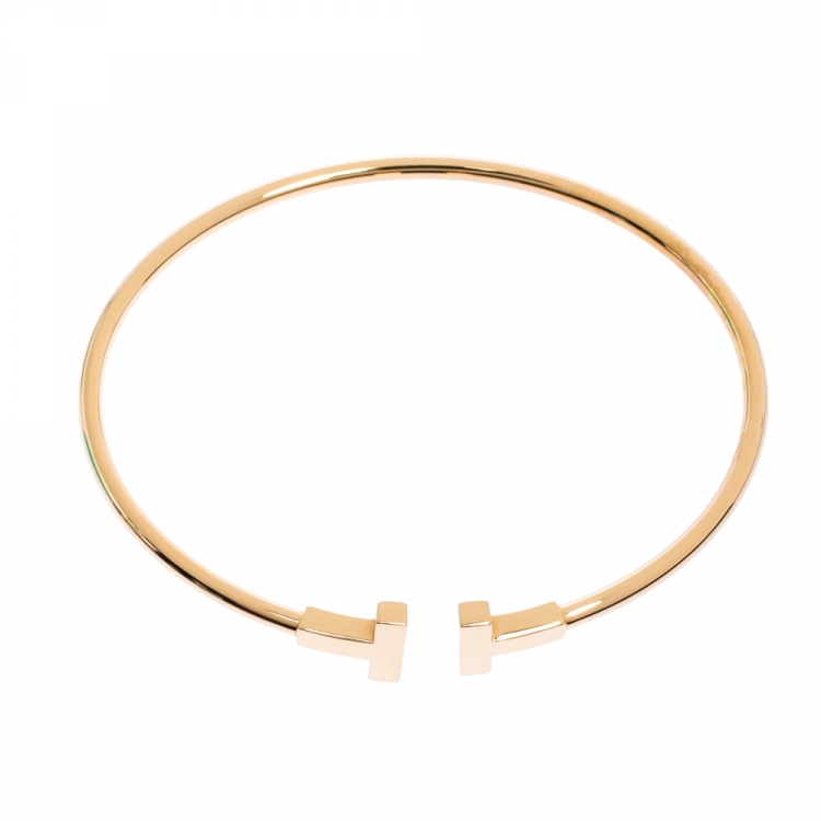 Pre Owned Tiffany & Co. T Wire 18K Rose Gold Bracelet