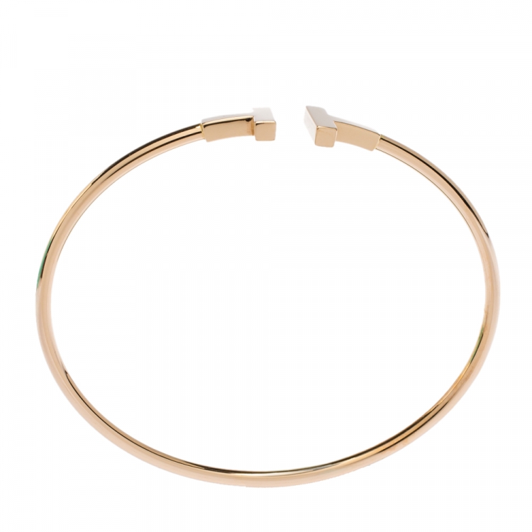 Pre Owned Tiffany & Co. T Wire 18K Rose Gold Bracelet