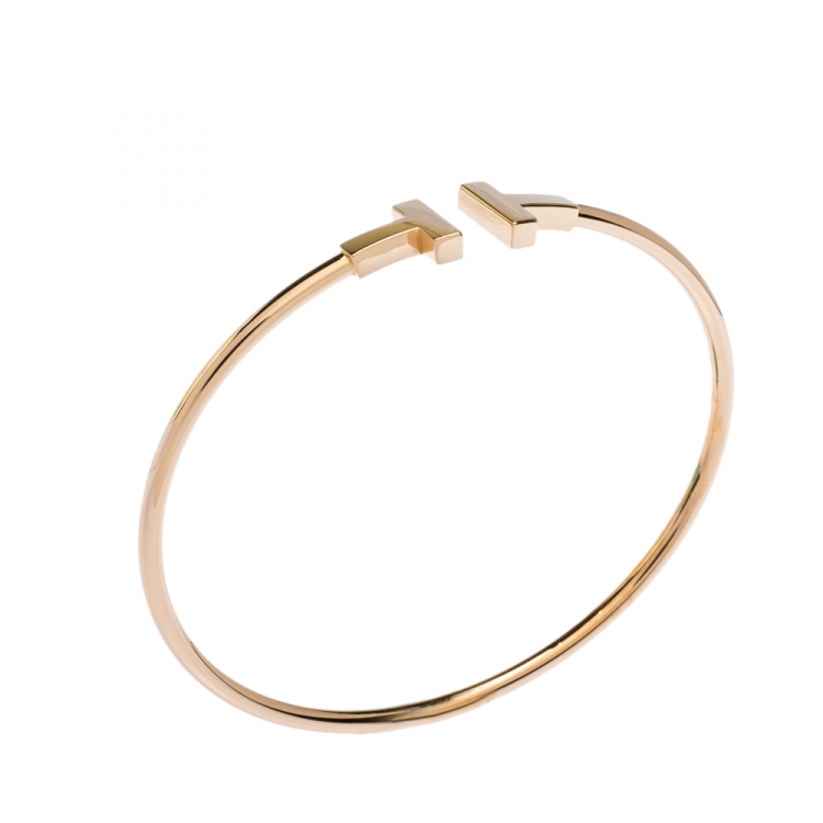 Tiffany t rose on sale gold wire bracelet