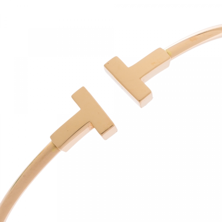 Pre Owned Tiffany & Co. T Wire 18K Rose Gold Bracelet