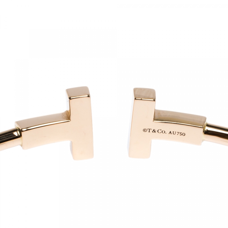 Pre Owned Tiffany & Co. T Wire 18K Rose Gold Bracelet