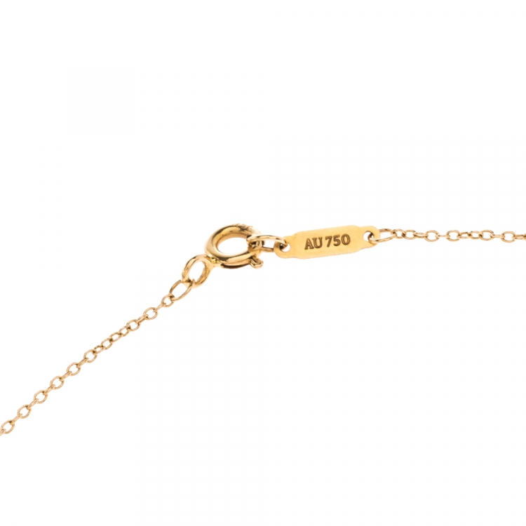 Pre Owned Tiffany & Co. Oval Key 18K Rose Gold Mini Pendant Necklace