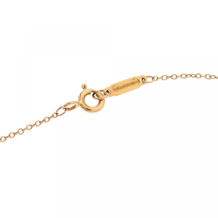 Pre Owned Tiffany & Co. Oval Key 18K Rose Gold Mini Pendant Necklace