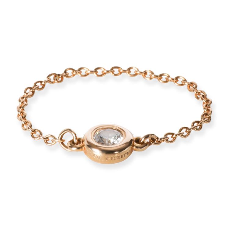 Pre Owned Tiffany & Co. By the Yard Elsa Peretti 18K Rose Gold Diamond Ring Size EU 45