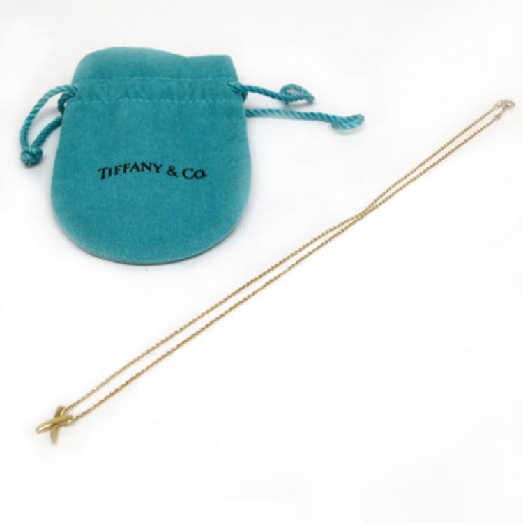 Pre Owned Tiffany & Co. X Mini Gold 750 Pendant