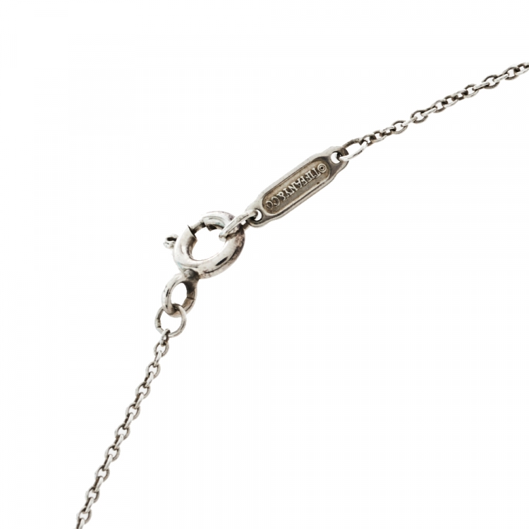 Pre Owned Tiffany & Co. Tiffany 1837 Interlocking Circles Silver & 18K Yellow Gold Pendant Necklace